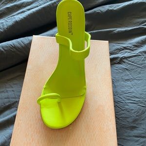 Lime Open Toe Heels